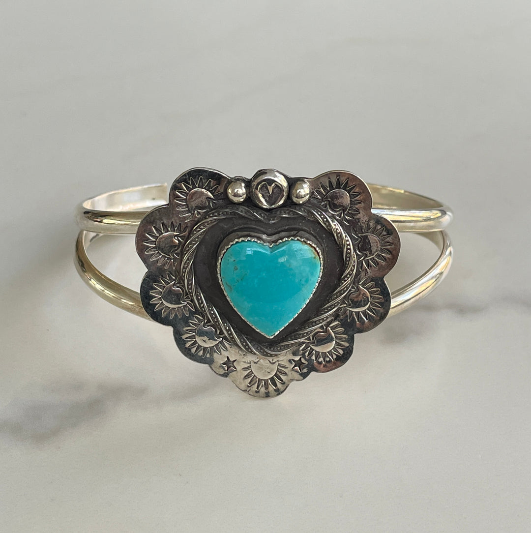 Kingman Heart Turquoise Cuff