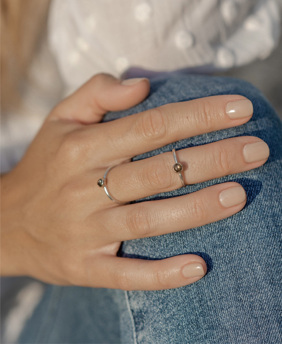 Natural Champagne Rose Cut Diamond Ring