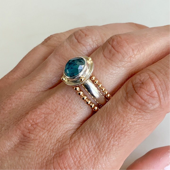 London Blue Topaz Four Corners Ring